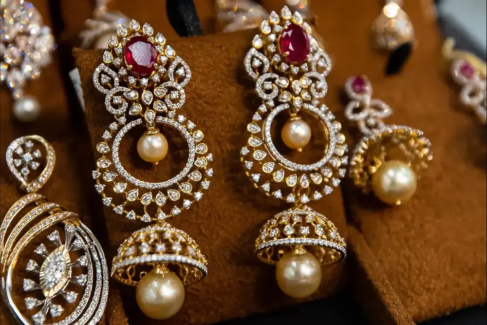 Diamond Chandbali Jhumka