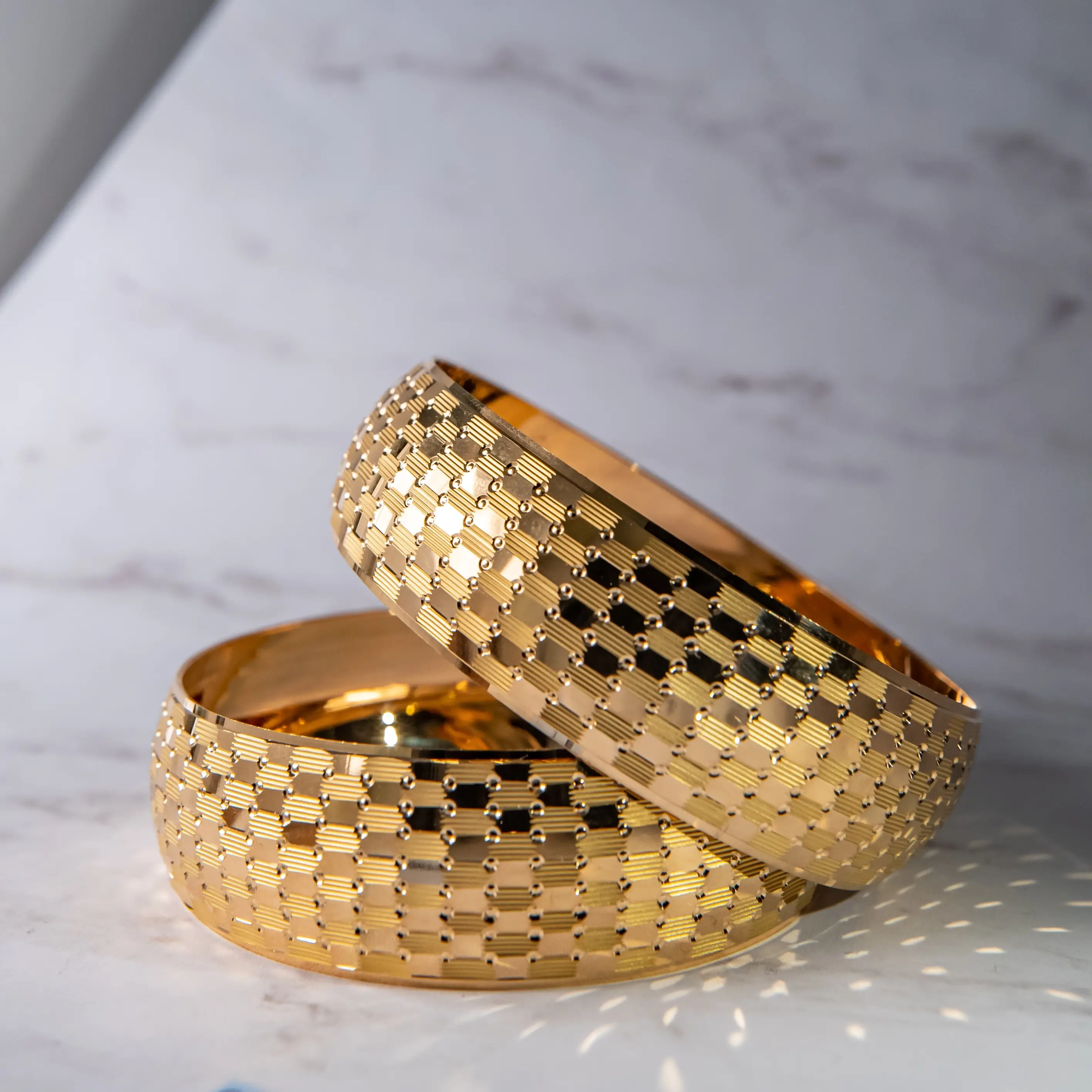 Modern Wide Bangles 22kt